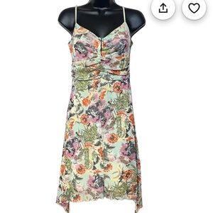 NWT Vintage from 90’s True Meaning mesh floral asymmetrical dress